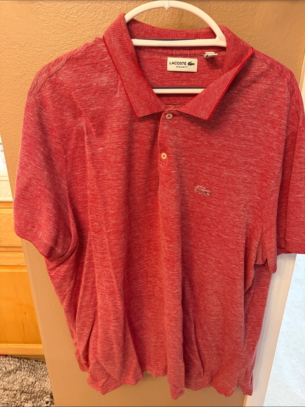 Lacoste Men’s Heathered Red Polo Shirt